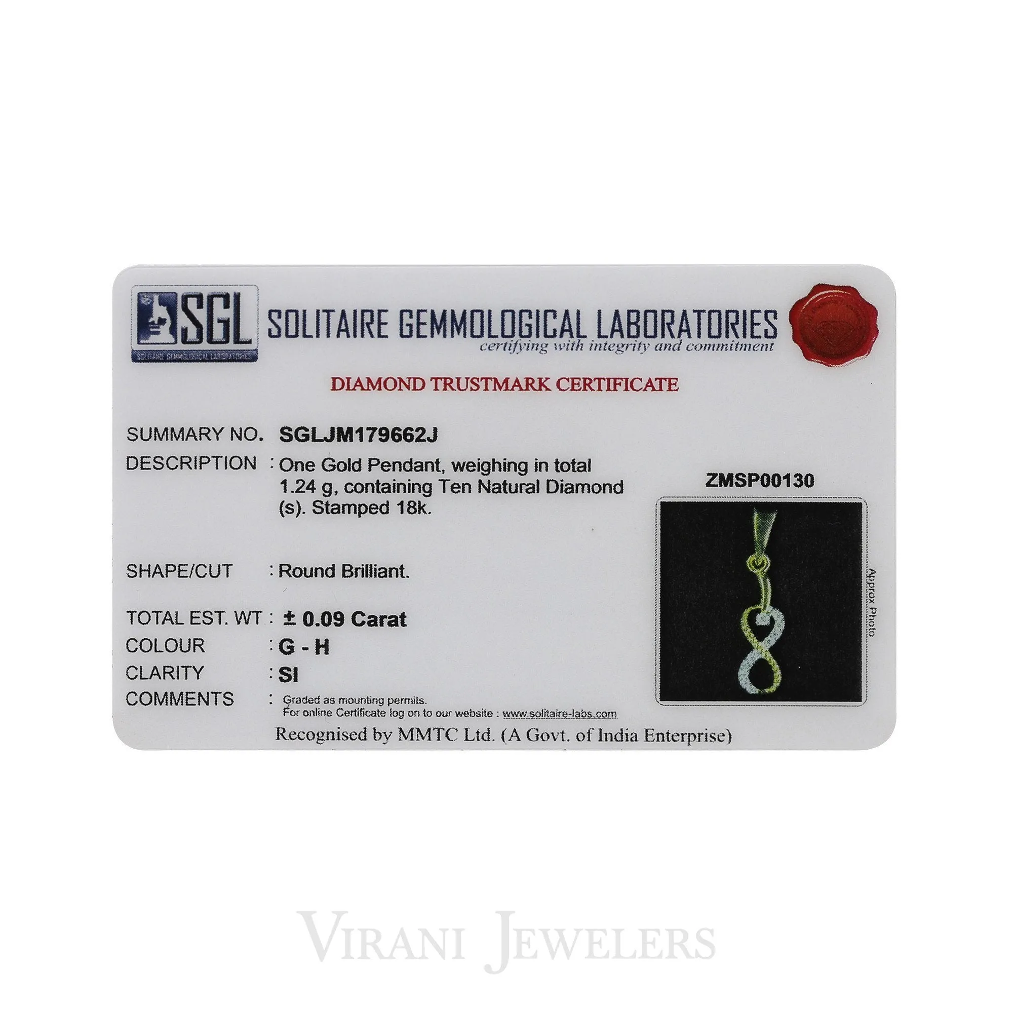 0.16CT Diamond Infinity Pendant & Earrings Set in 18K Yellow Gold