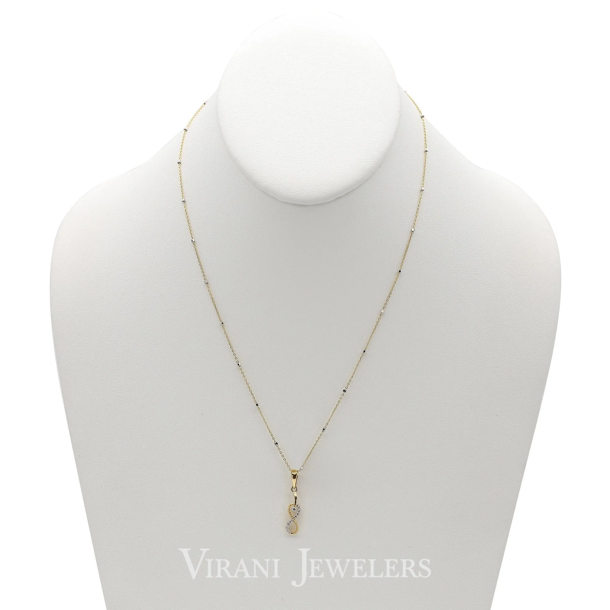 0.16CT Diamond Infinity Pendant & Earrings Set in 18K Yellow Gold