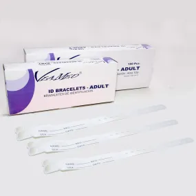 100 Pcs Hospital Medical Resort Id Bracelet for Adult White NEW Write on - 100pcs