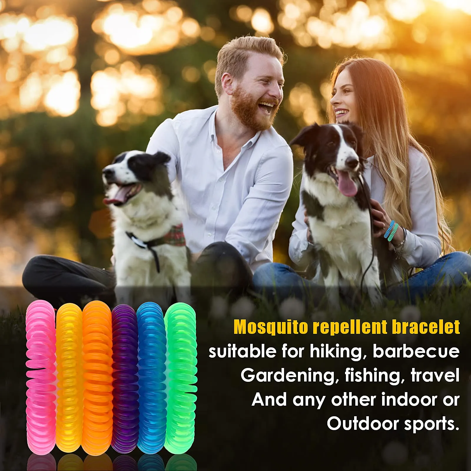 12Pack Mosquito Insect Repellent Bracelet, Waterproof Insect Repellent Mosquito Bands, Natural Outdoor Bug Repeller Wristbands for Adults and Kids