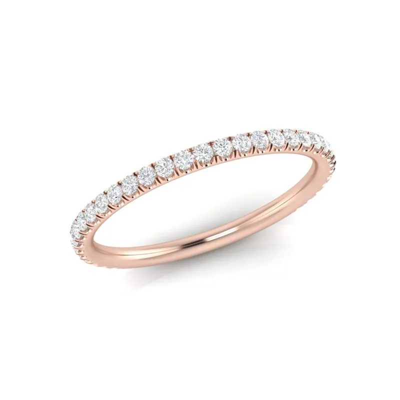 14k Gold Delicate Diamond Stackable Ring Wedding Band
