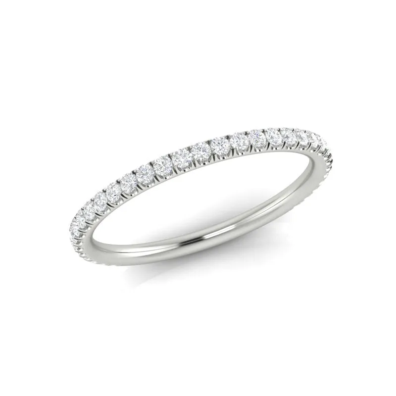 14k Gold Delicate Diamond Stackable Ring Wedding Band