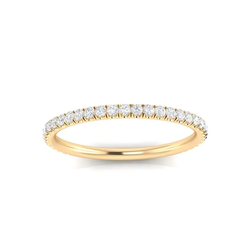 14k Gold Delicate Diamond Stackable Ring Wedding Band