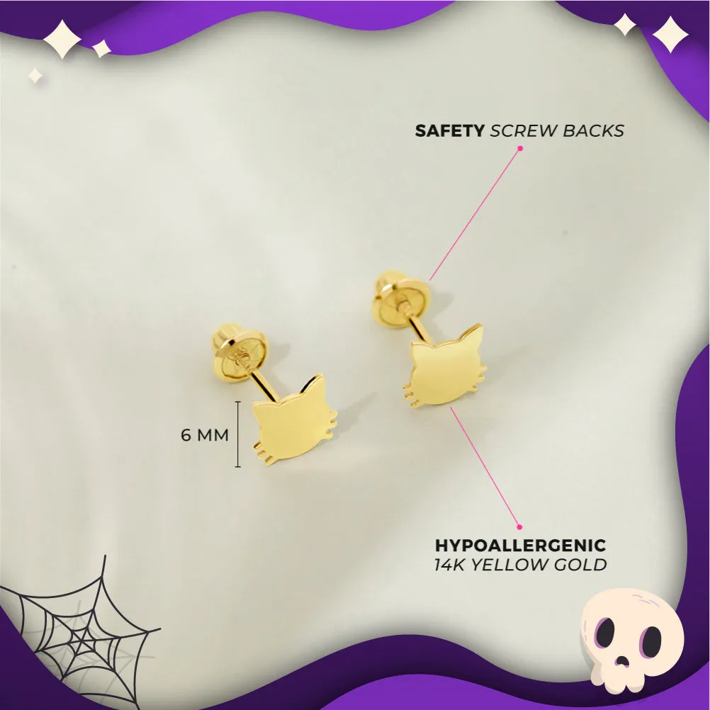 14k Gold Frightful Kitty Earrings