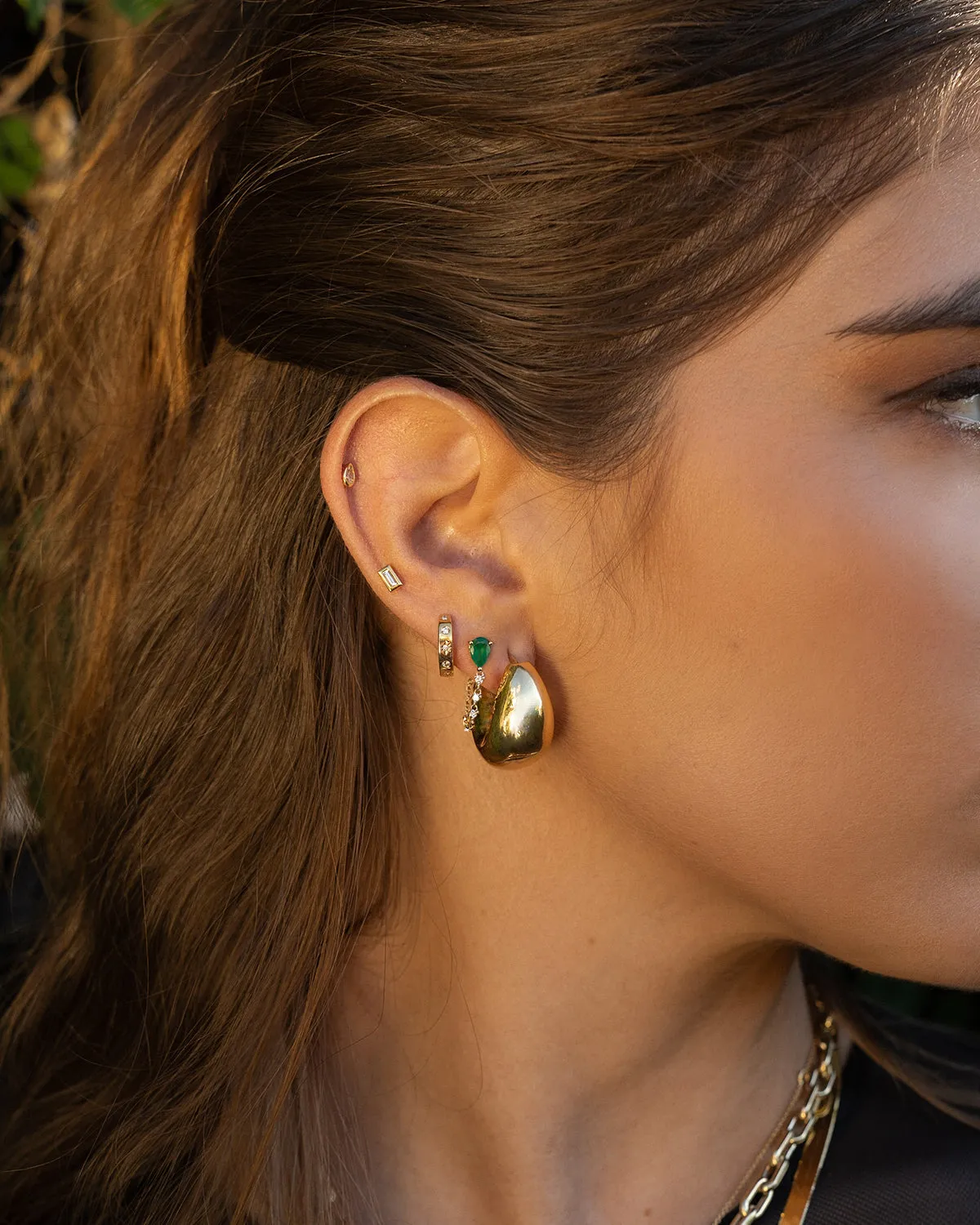 14k Gold Large Bubble Hoops