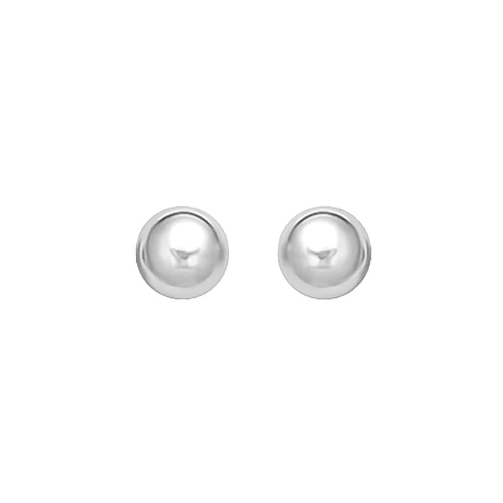 14k White Gold Classic Stud Earrings (8.0 mm)