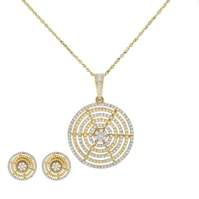 18K Yellow & White Gold Diamond Pendant Set (16.4gm) 18K Yellow & White Gold Diamond Pendant Set (16.4gm)
