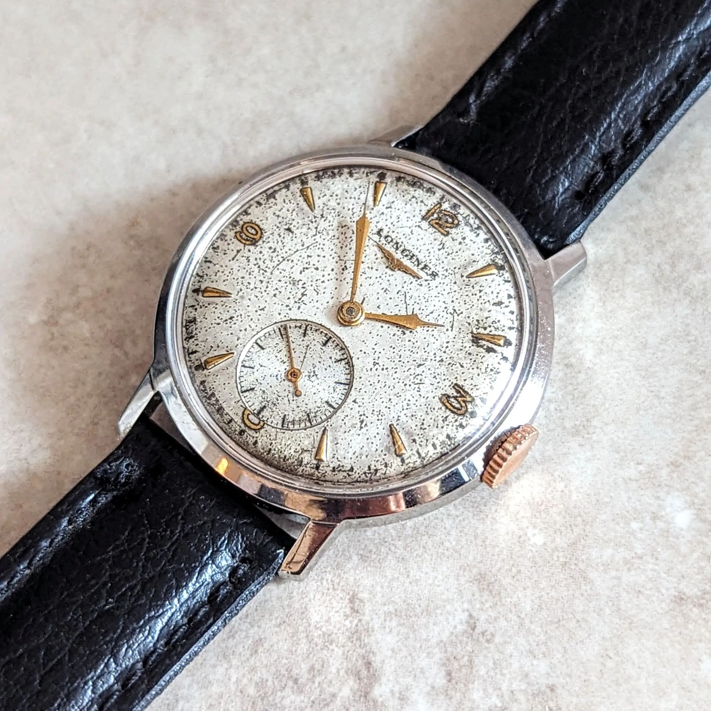 1951 LONGINES Wristwatch 17 Jewels Cal. 27M 34mm Vintage Watch All SS