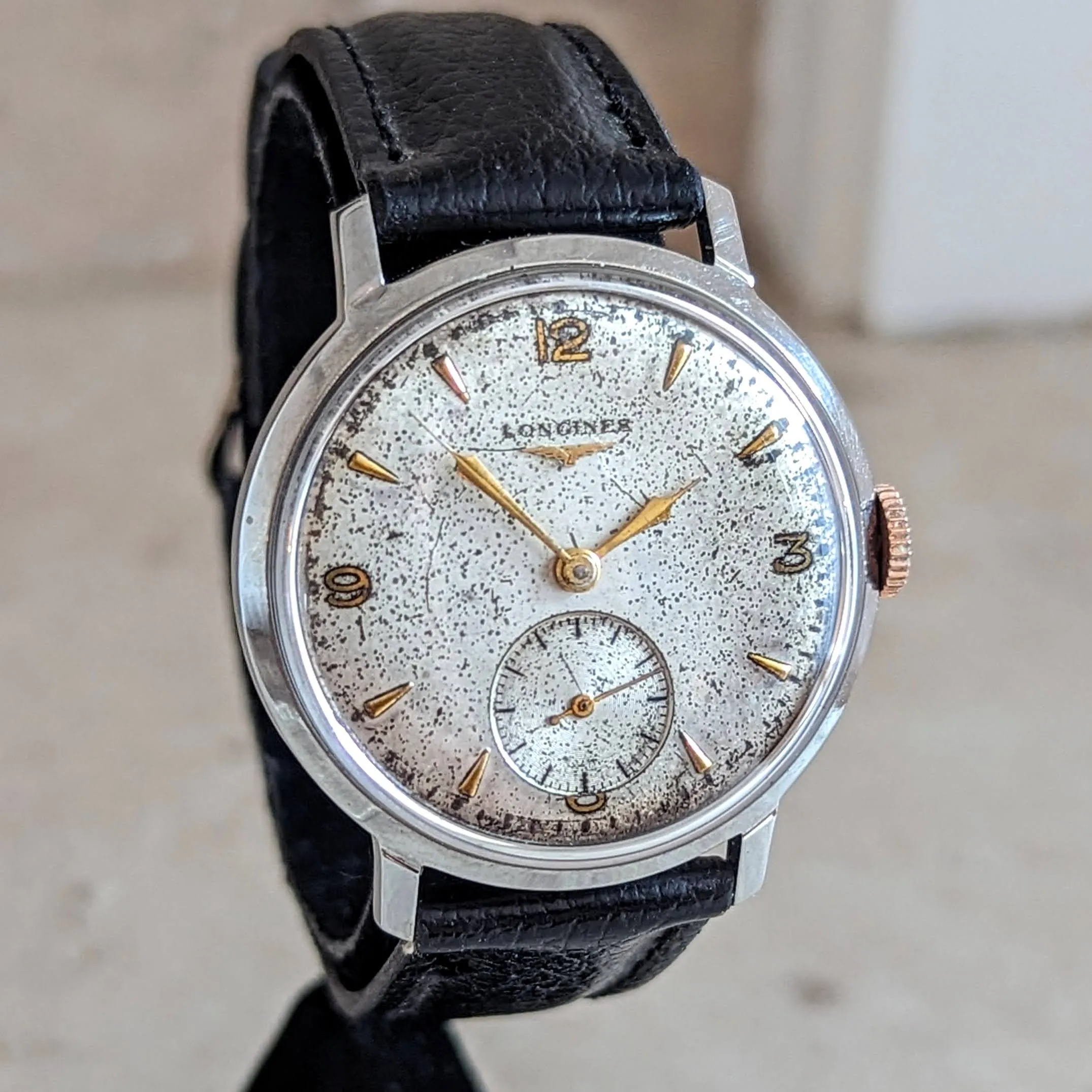 1951 LONGINES Wristwatch 17 Jewels Cal. 27M 34mm Vintage Watch All SS