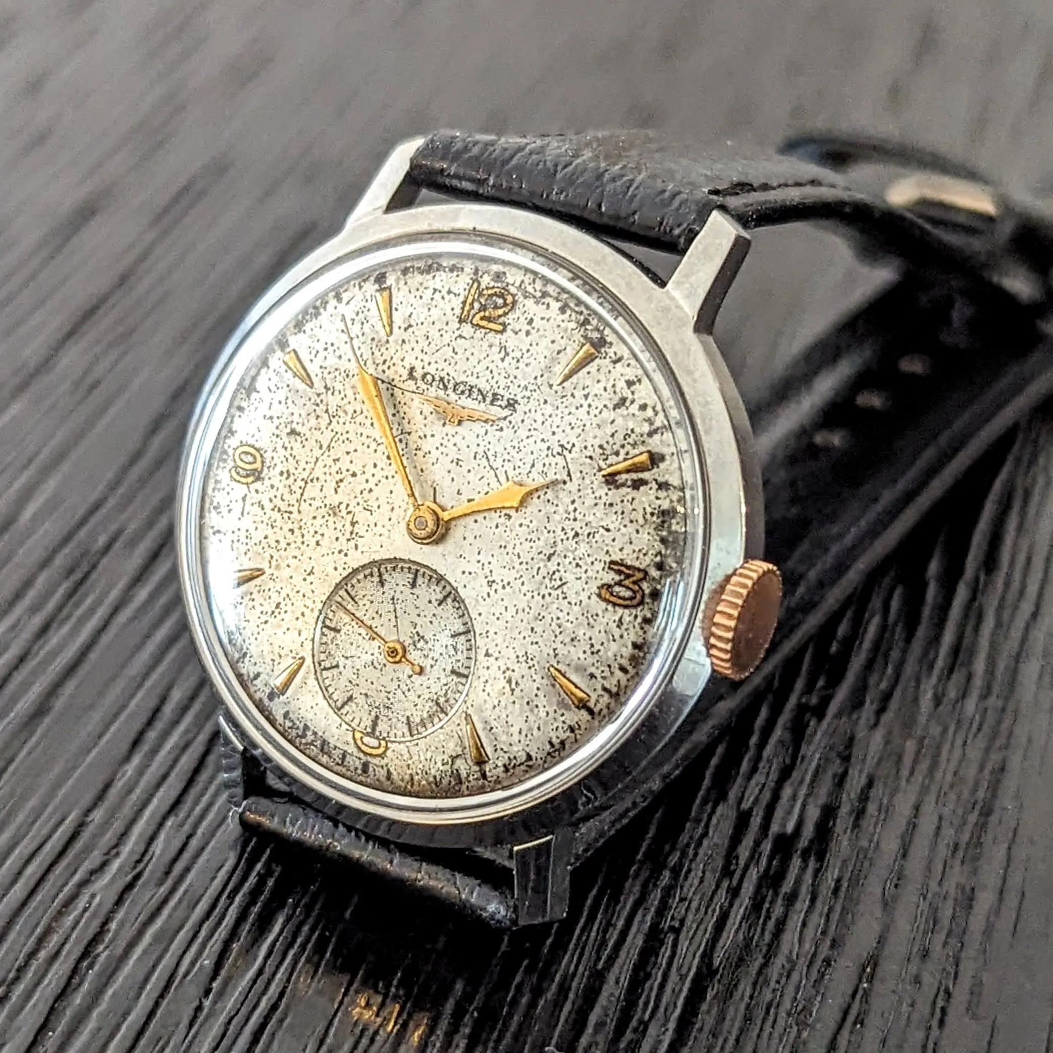 1951 LONGINES Wristwatch 17 Jewels Cal. 27M 34mm Vintage Watch All SS