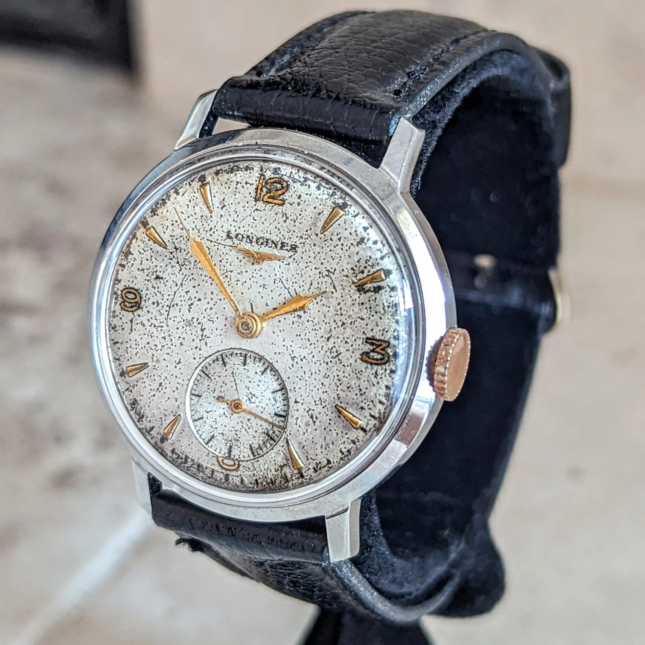 1951 LONGINES Wristwatch 17 Jewels Cal. 27M 34mm Vintage Watch All SS