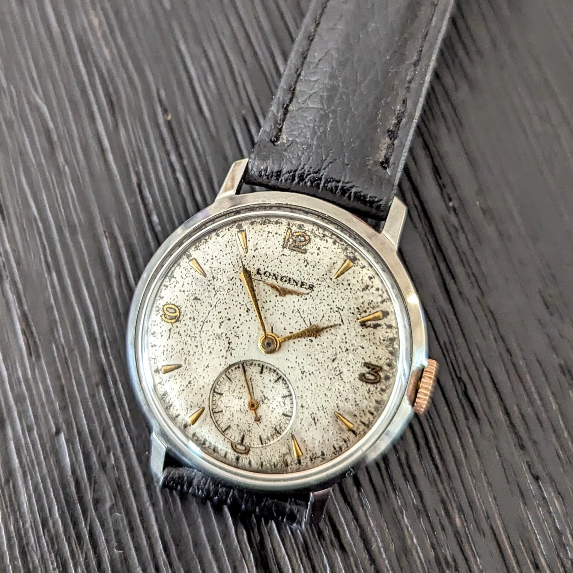 1951 LONGINES Wristwatch 17 Jewels Cal. 27M 34mm Vintage Watch All SS