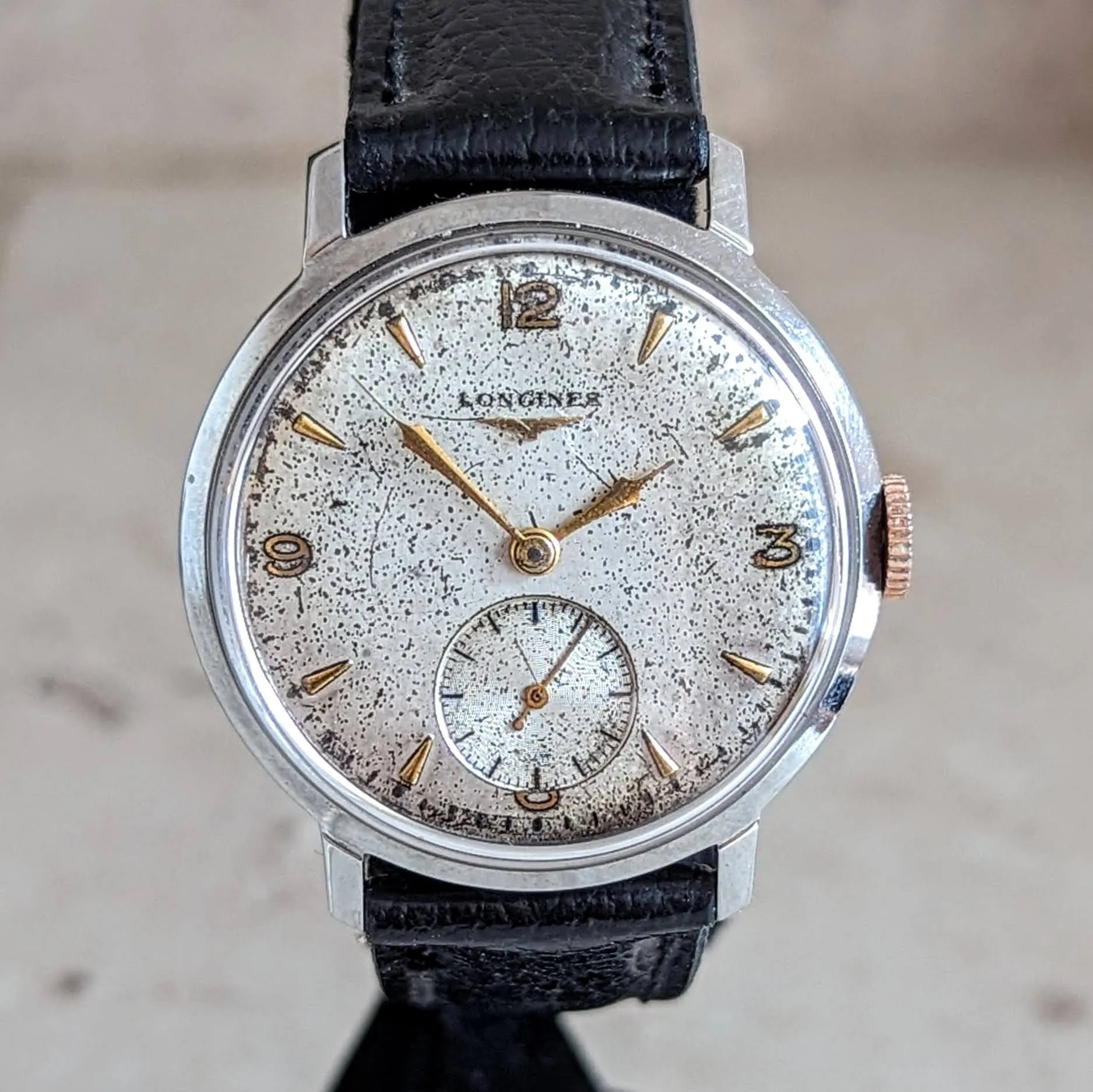 1951 LONGINES Wristwatch 17 Jewels Cal. 27M 34mm Vintage Watch All SS