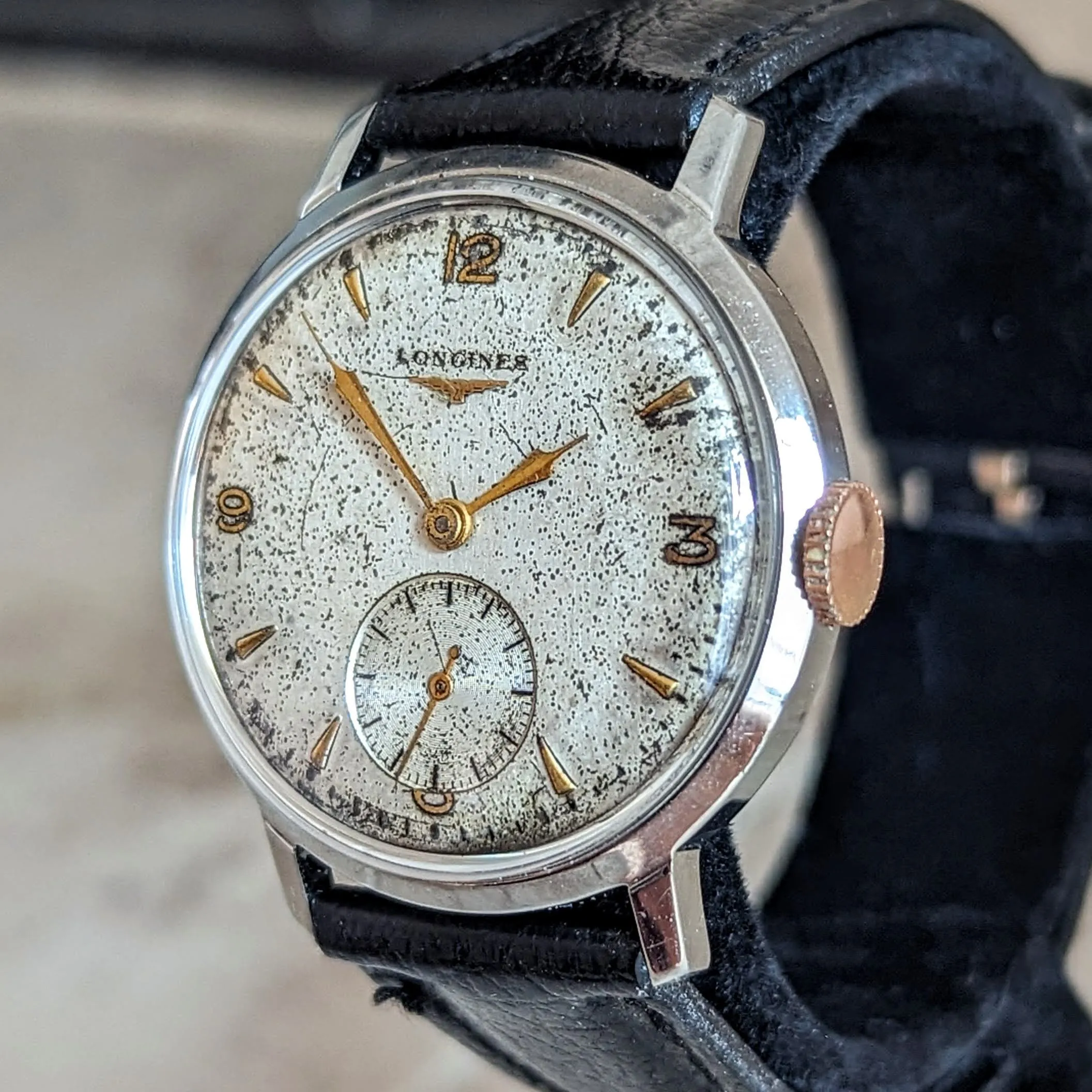 1951 LONGINES Wristwatch 17 Jewels Cal. 27M 34mm Vintage Watch All SS