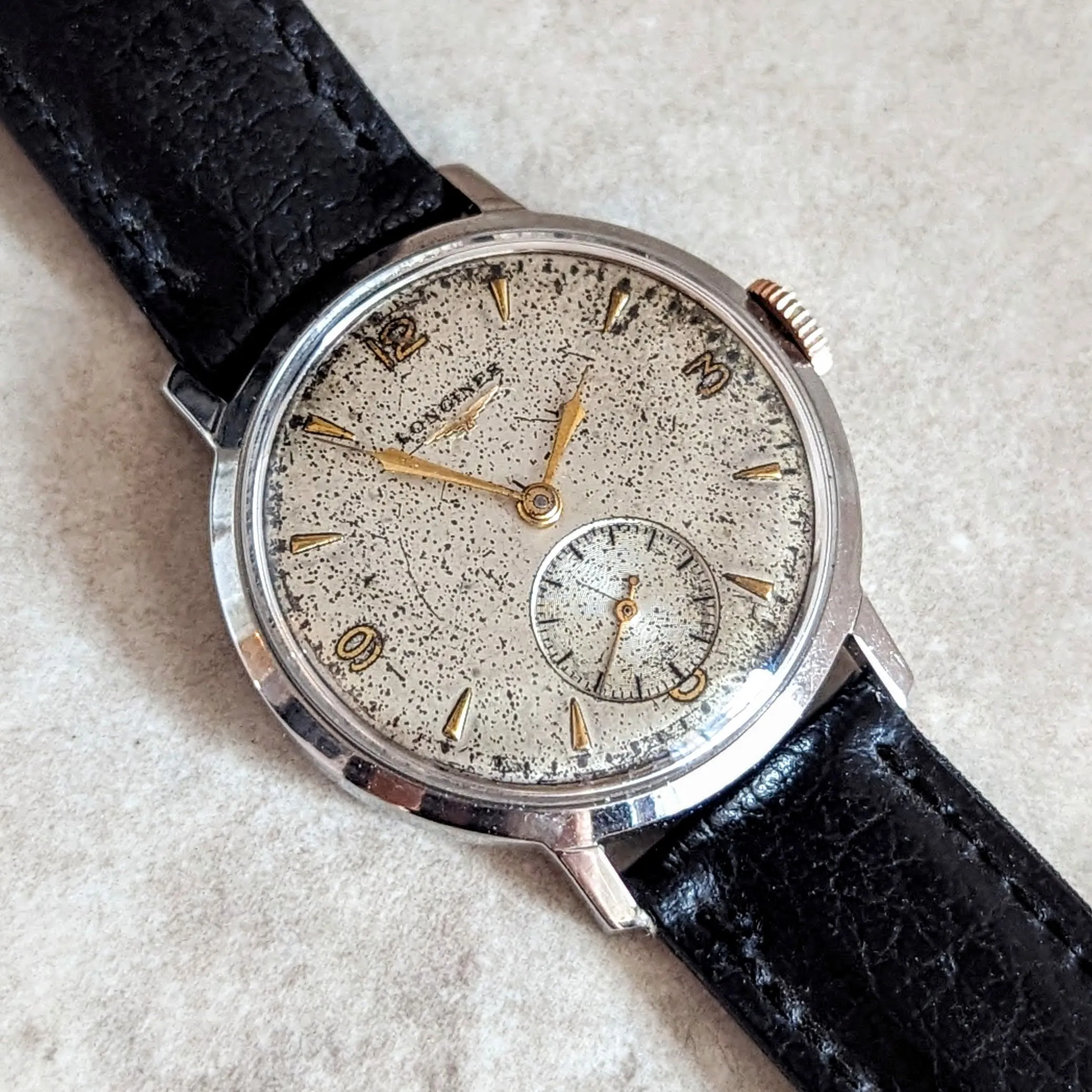 1951 LONGINES Wristwatch 17 Jewels Cal. 27M 34mm Vintage Watch All SS