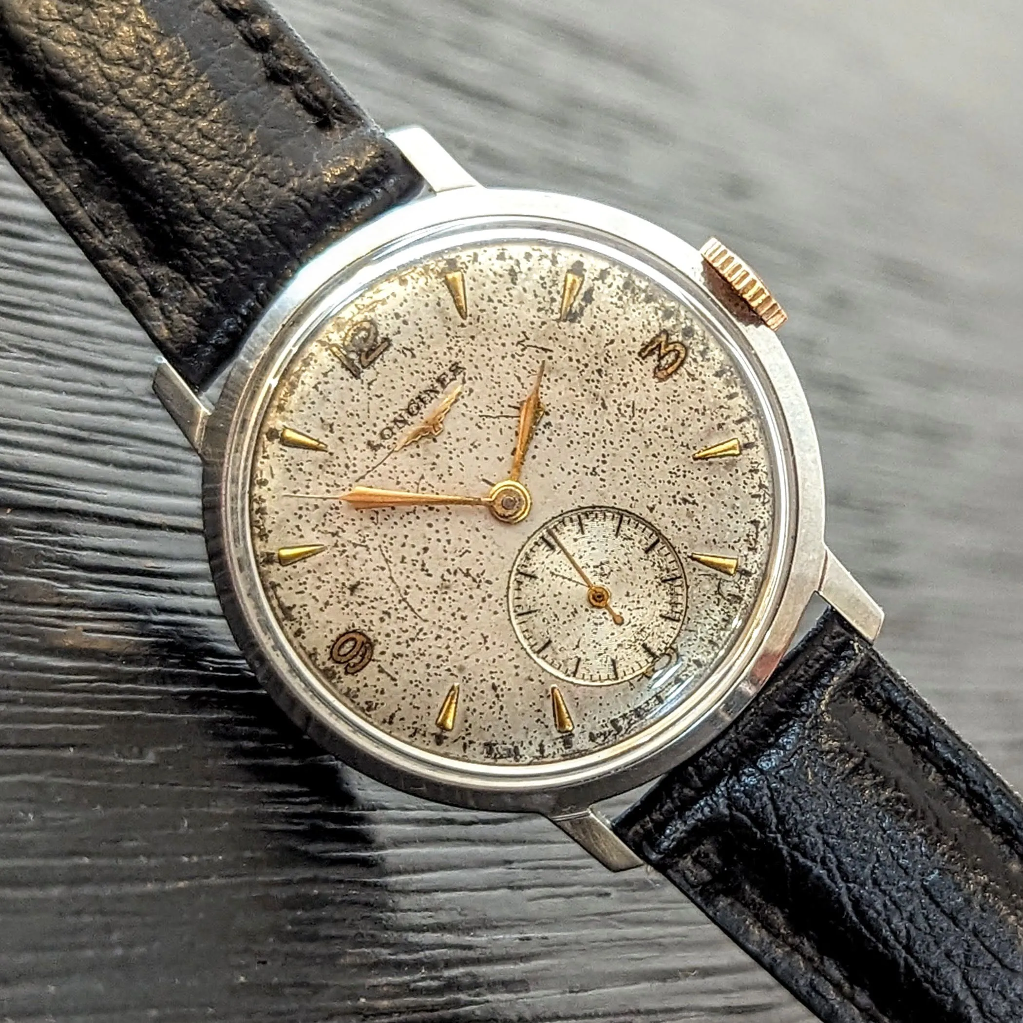 1951 LONGINES Wristwatch 17 Jewels Cal. 27M 34mm Vintage Watch All SS