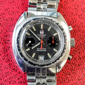 1970s TISSOT Seastar Navigator Chronograph Watch Ref. 40522 Cal. Valjoux 7734 Wristwatch - Original Bracelet