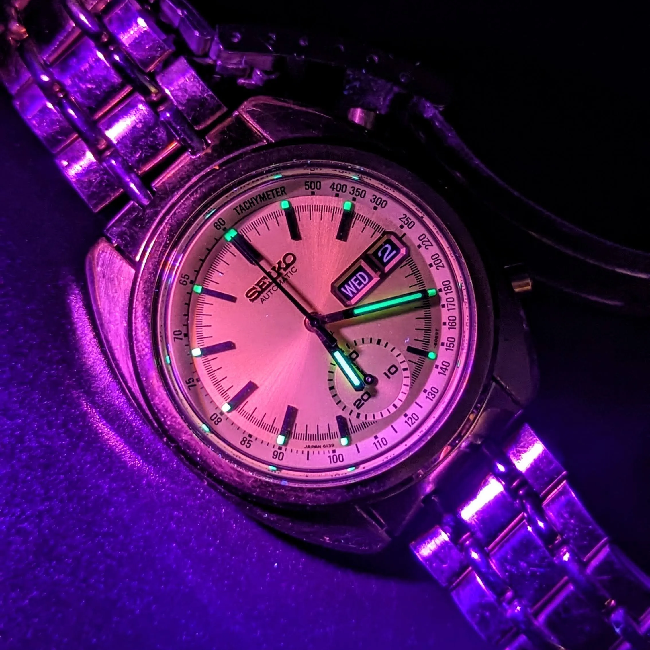 1972 SEIKO Golden Chronograph Automatic Watch Ref. 6139-6015 Vintage Wristwatch