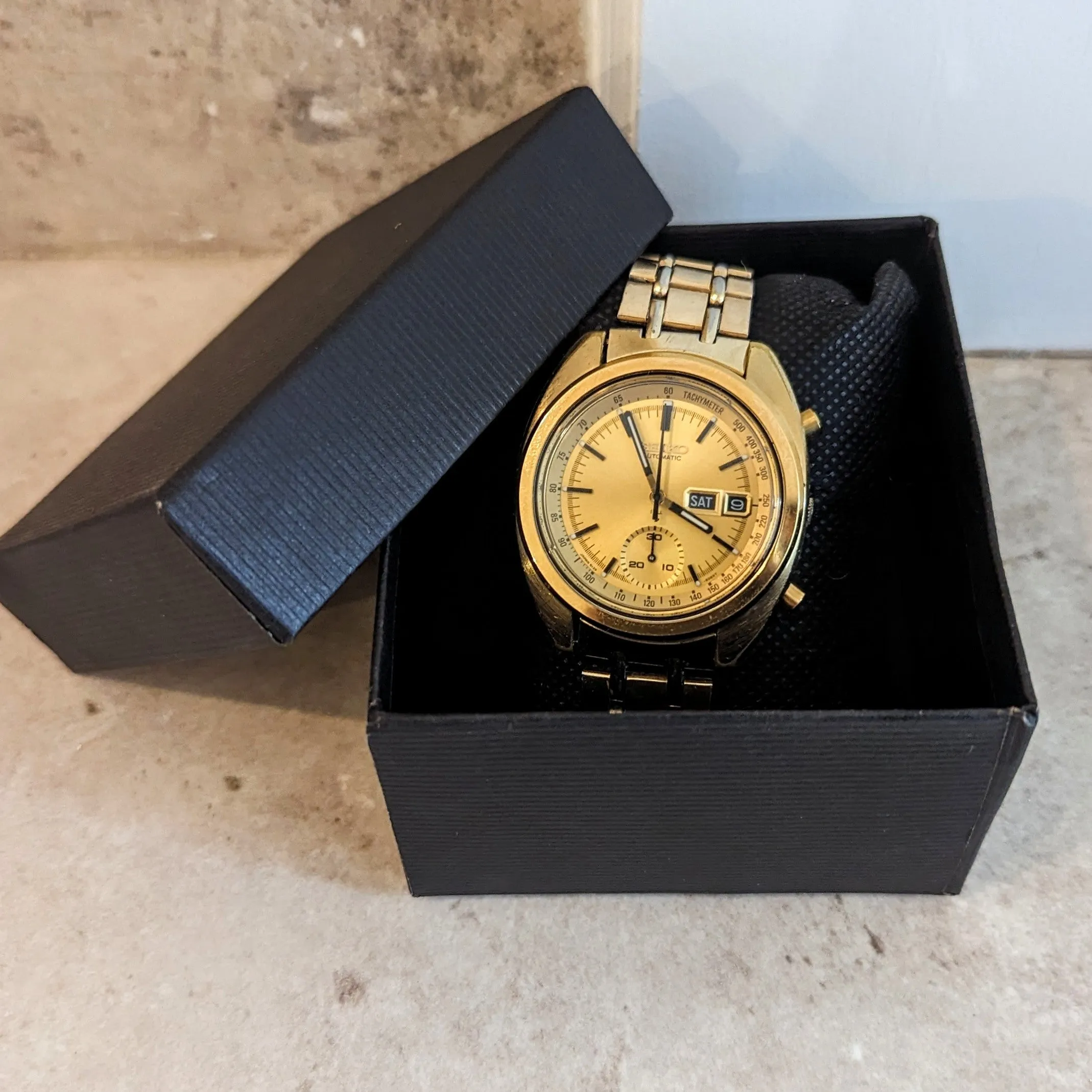 1972 SEIKO Golden Chronograph Automatic Watch Ref. 6139-6015 Vintage Wristwatch