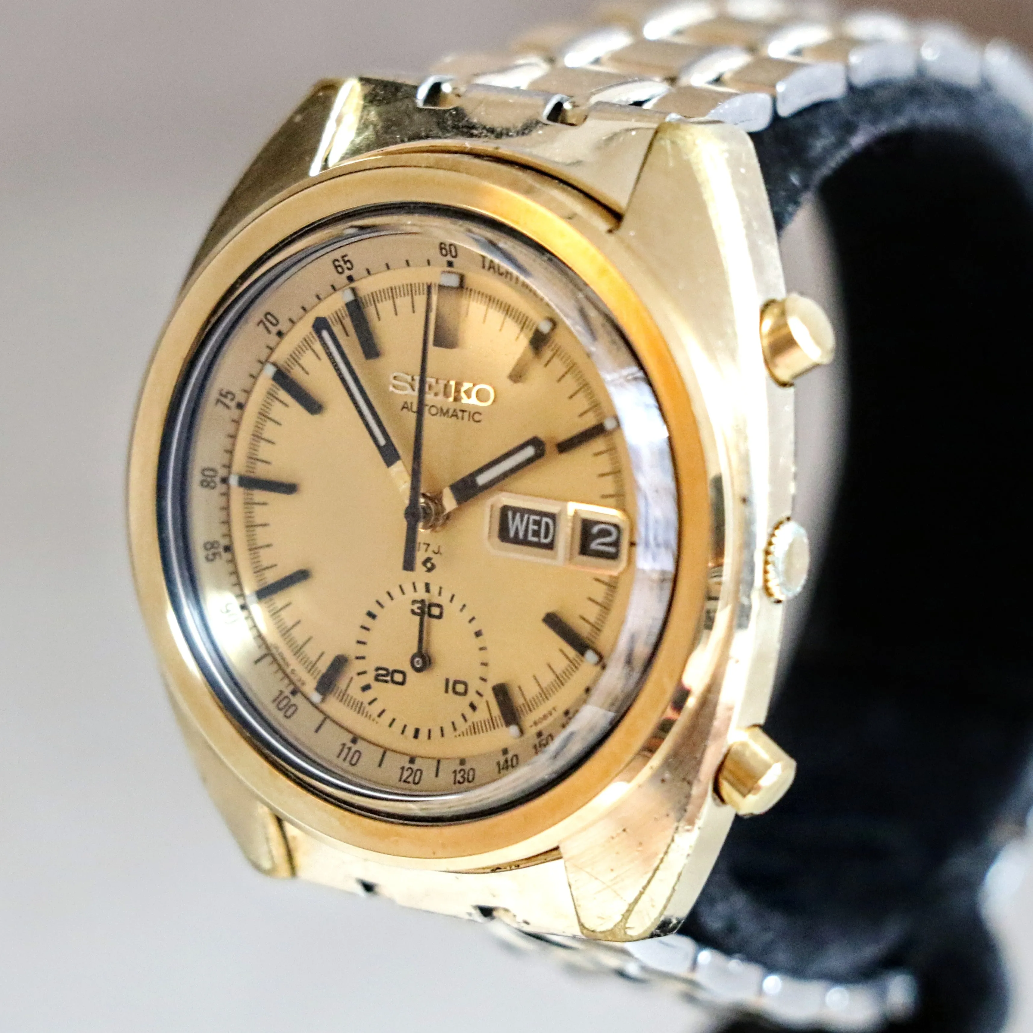 1972 SEIKO Golden Chronograph Automatic Watch Ref. 6139-6015 Vintage Wristwatch