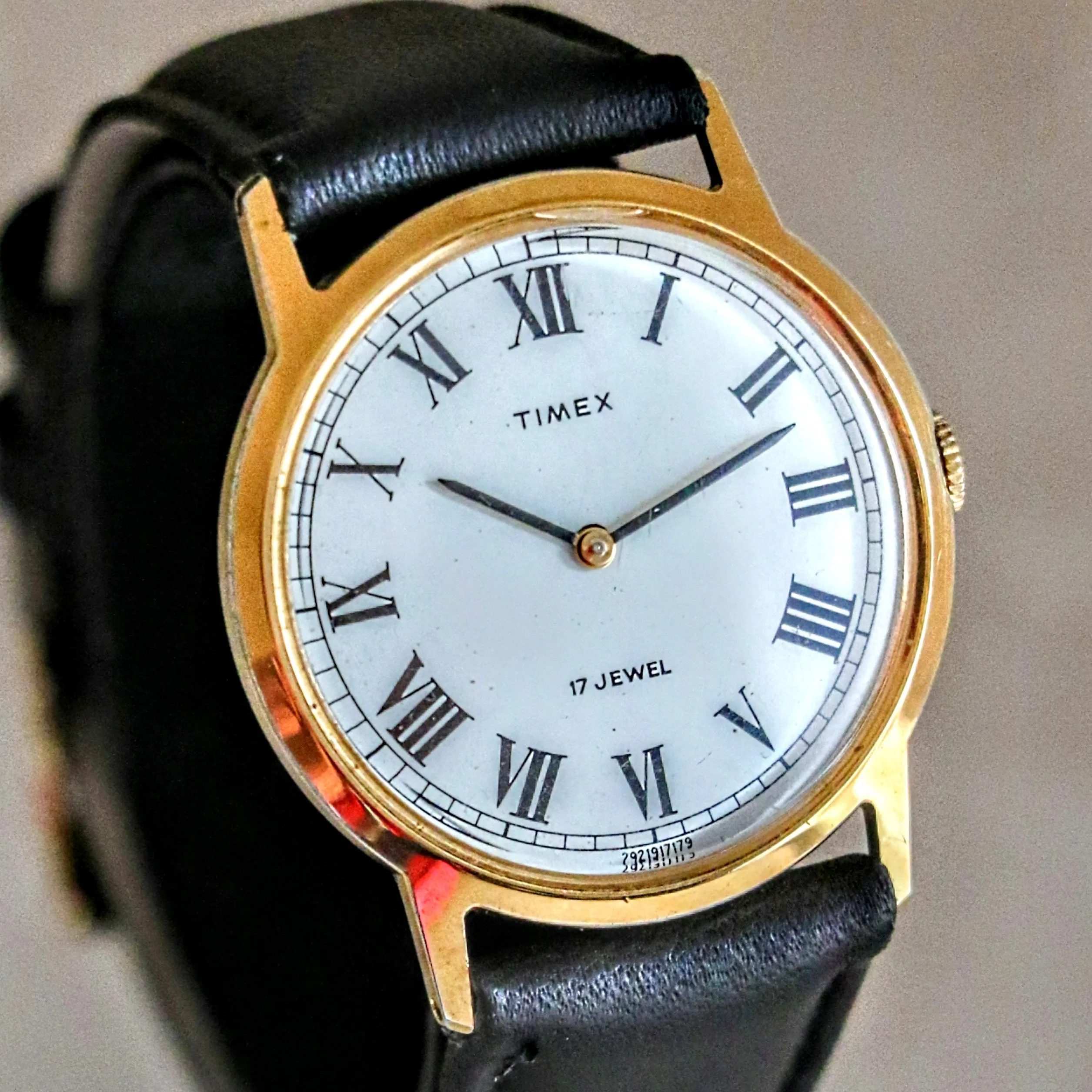 1979 TIMEX Watch Roman Numerals 17 Jewels Manual Wind 33mm Wristwatch