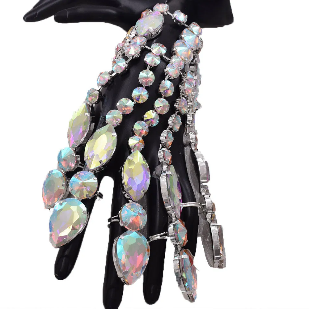 1piece Glitter Gloves Bracelet Finger Crystal Designer Women Accessories