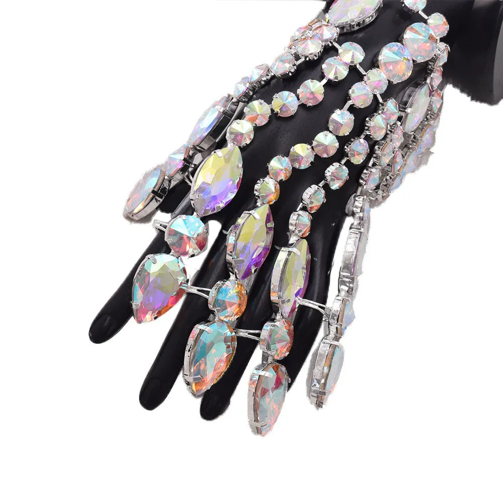 1piece Glitter Gloves Bracelet Finger Crystal Designer Women Accessories