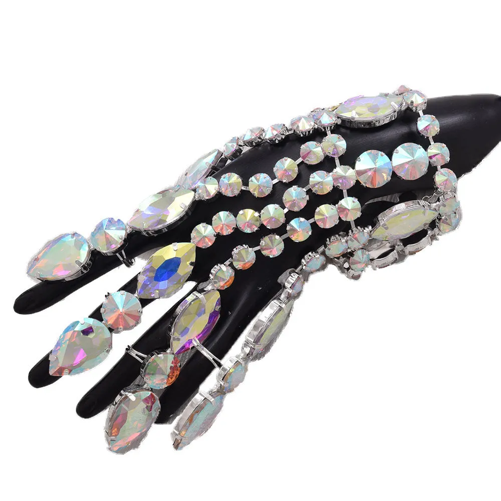 1piece Glitter Gloves Bracelet Finger Crystal Designer Women Accessories