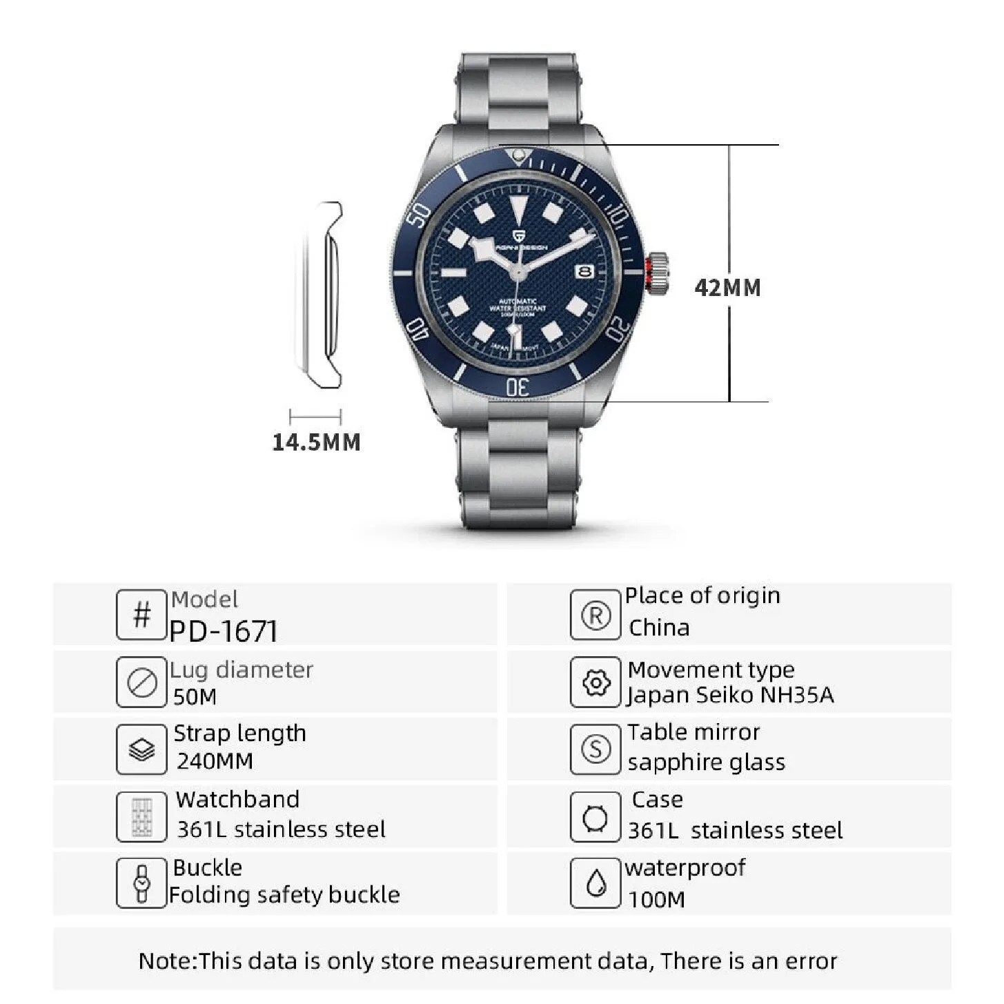2022 New PAGANI DESIGN BB58 Retro Mechanical Watch For Men Brand Luxury Automatic Wrist Watch 100M Waterproof NH35A Reloj Hombre