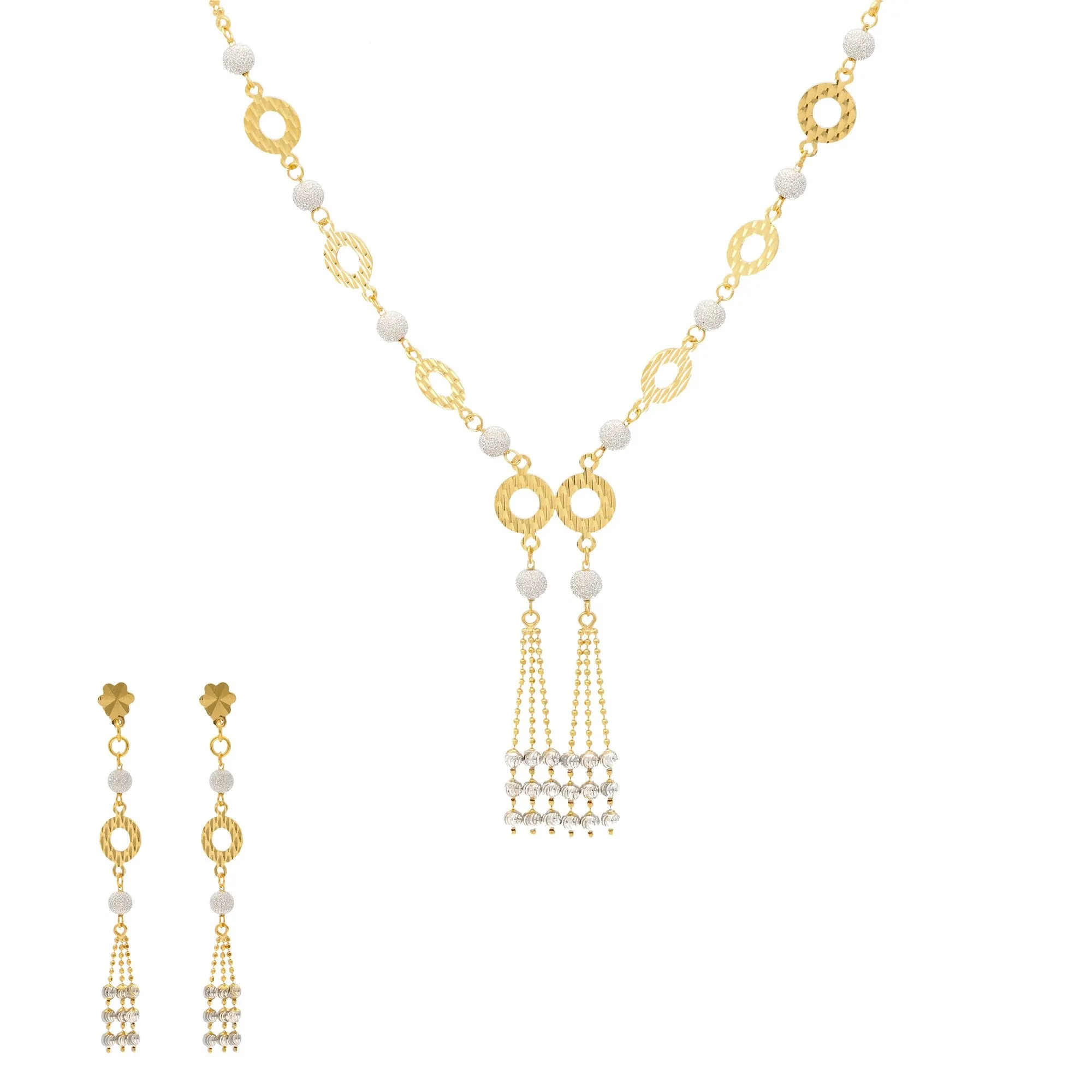 22K Yellow & White Gold Donna Jewelry Set