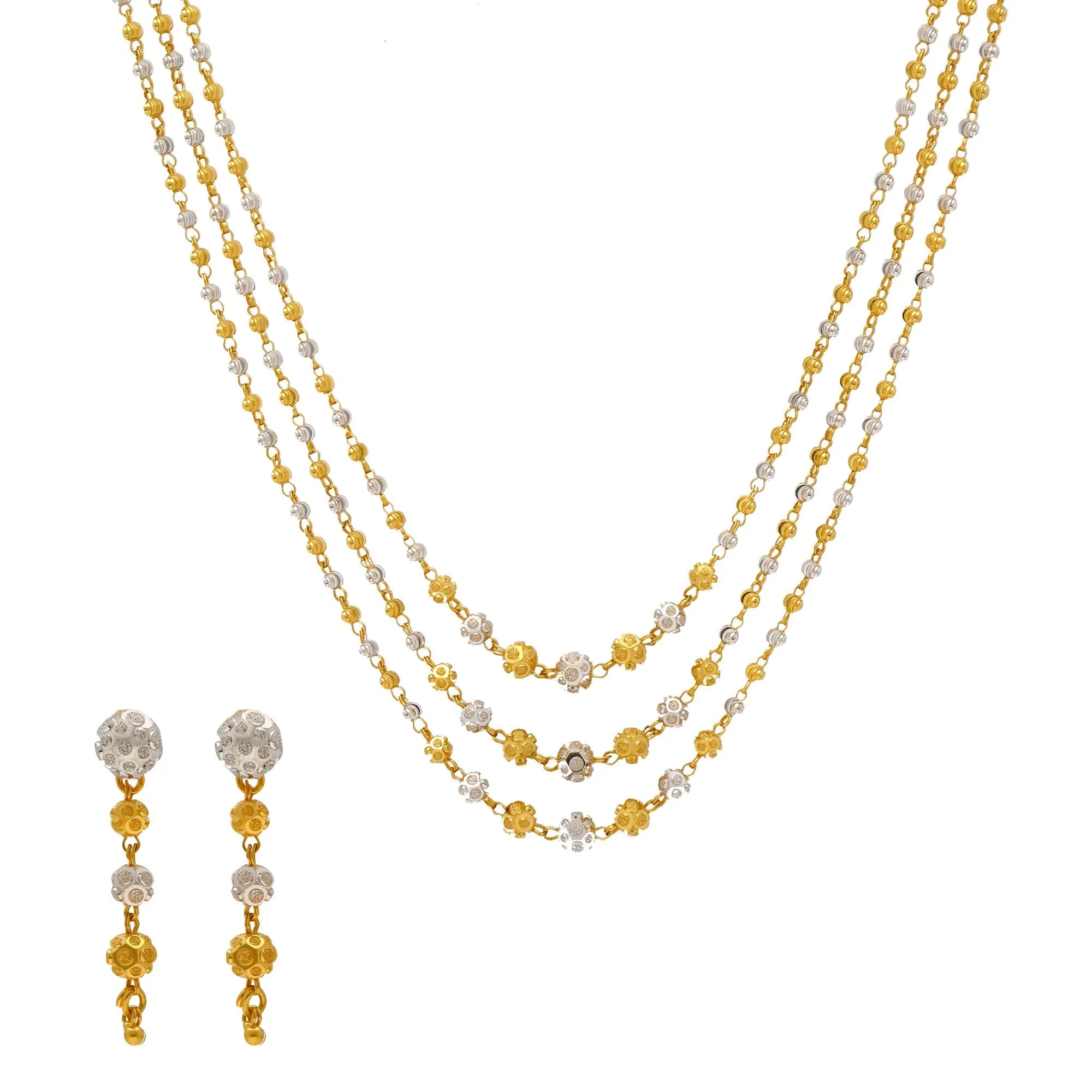 22K Yellow & White Gold Layered Singapore Set