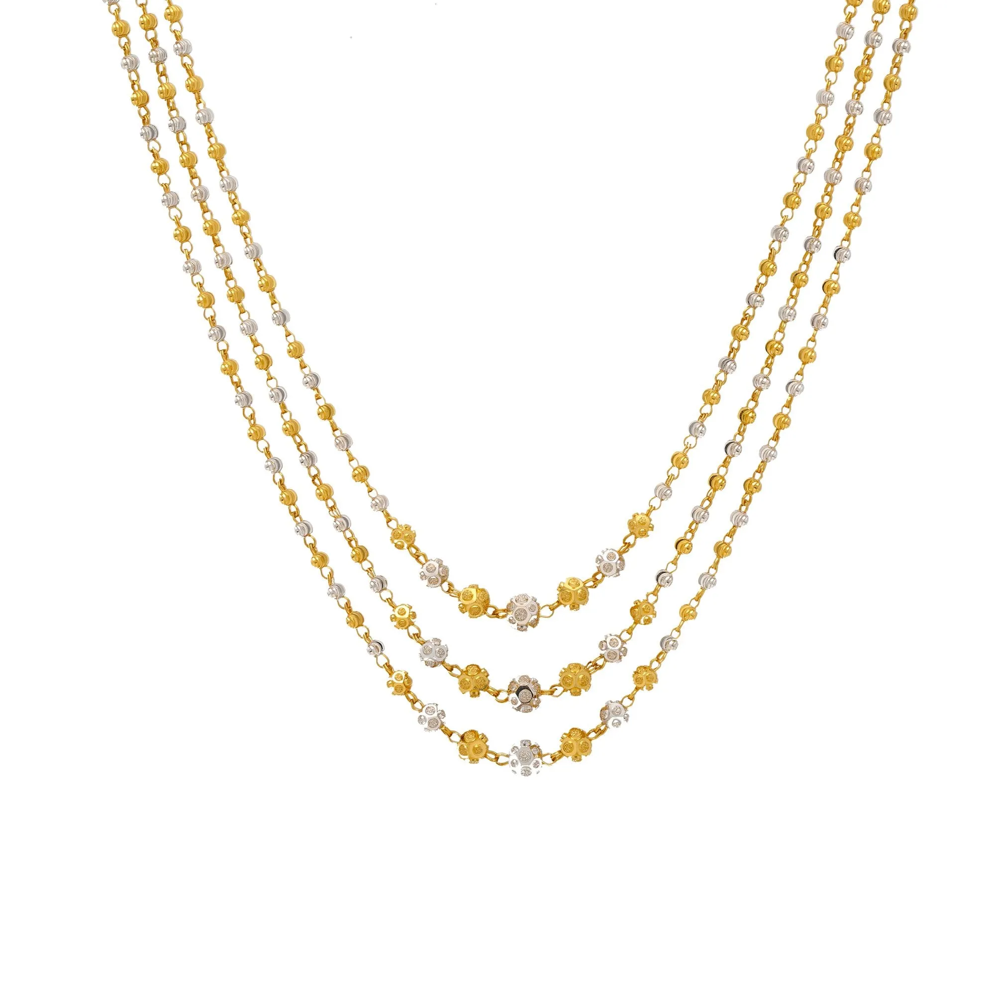 22K Yellow & White Gold Layered Singapore Set