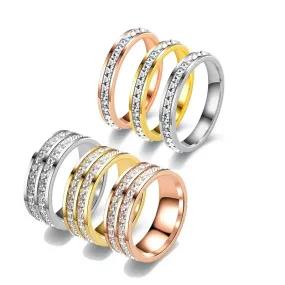 4mm/8mm Stainless Steel Lover Couples Men Women CZ Rings
