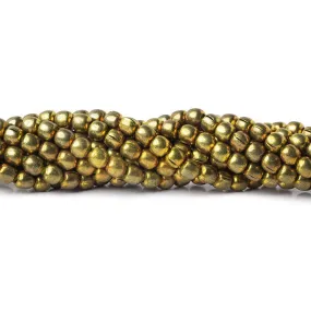 5mm Brass Plain Round Beads 8 inch 44 beads
