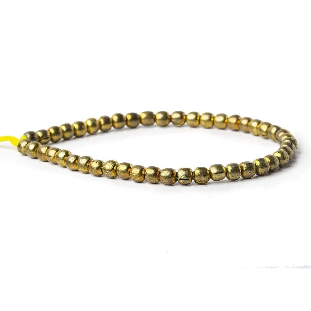 5mm Brass Plain Round Beads 8 inch 44 beads