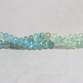 6-7mm Aquamarine Plain Rondelles 14 inch 83 beads