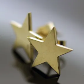 9ct Yellow Gold Star (M) Stud Earrings