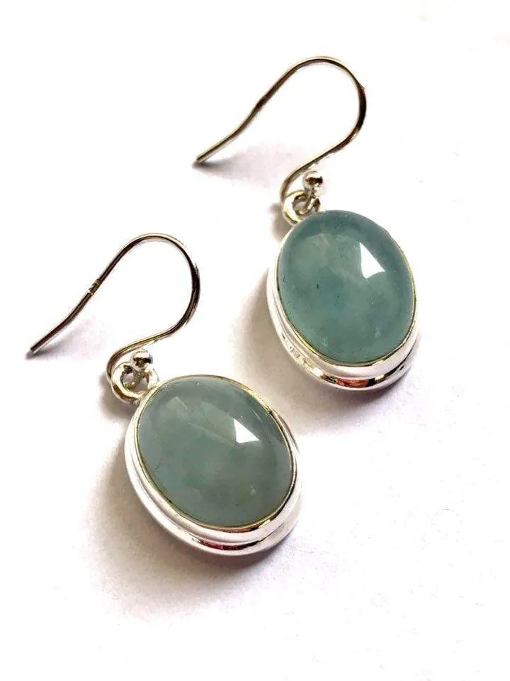 Aquamarine Cabochon Earrings