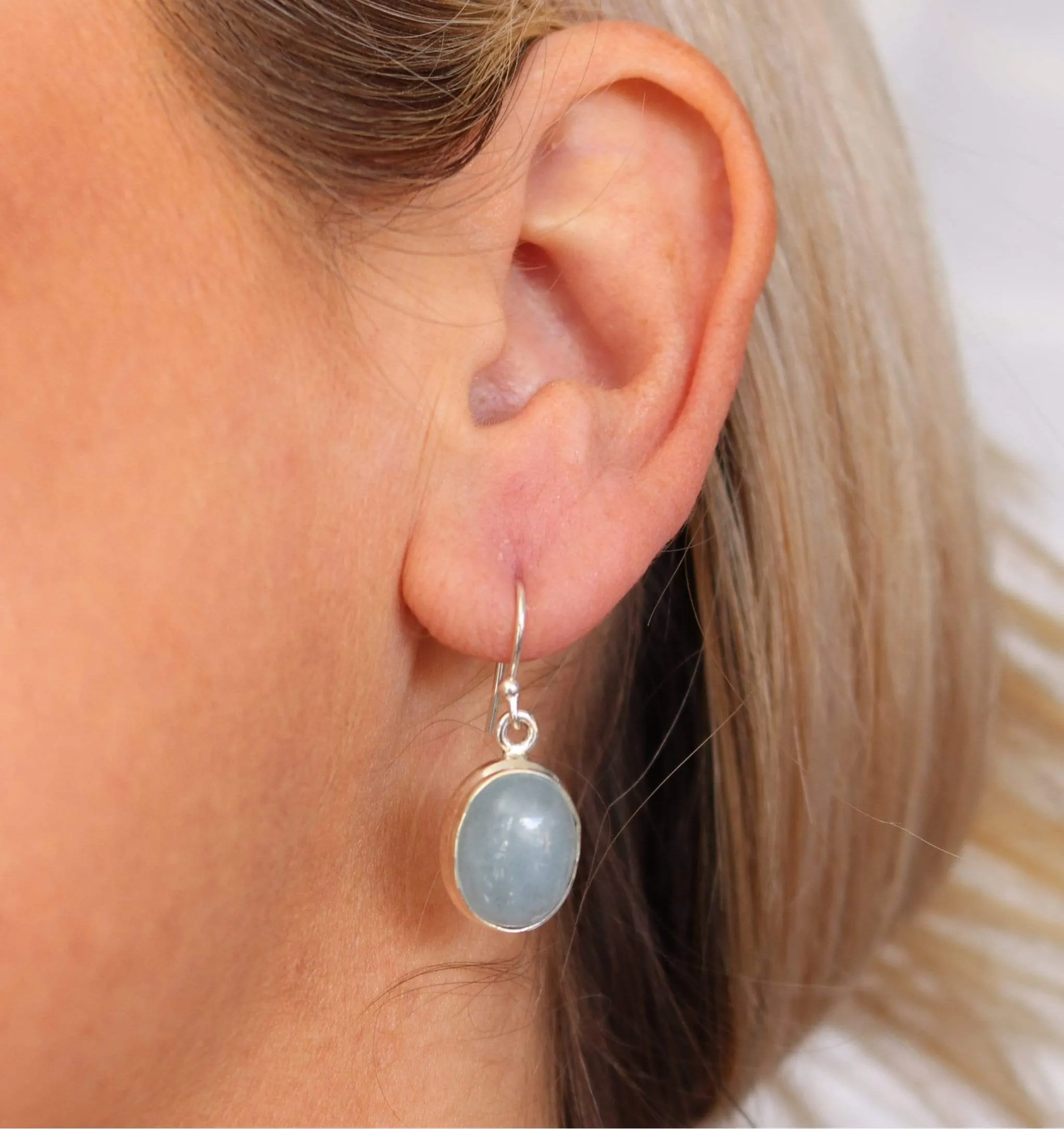 Aquamarine Cabochon Earrings