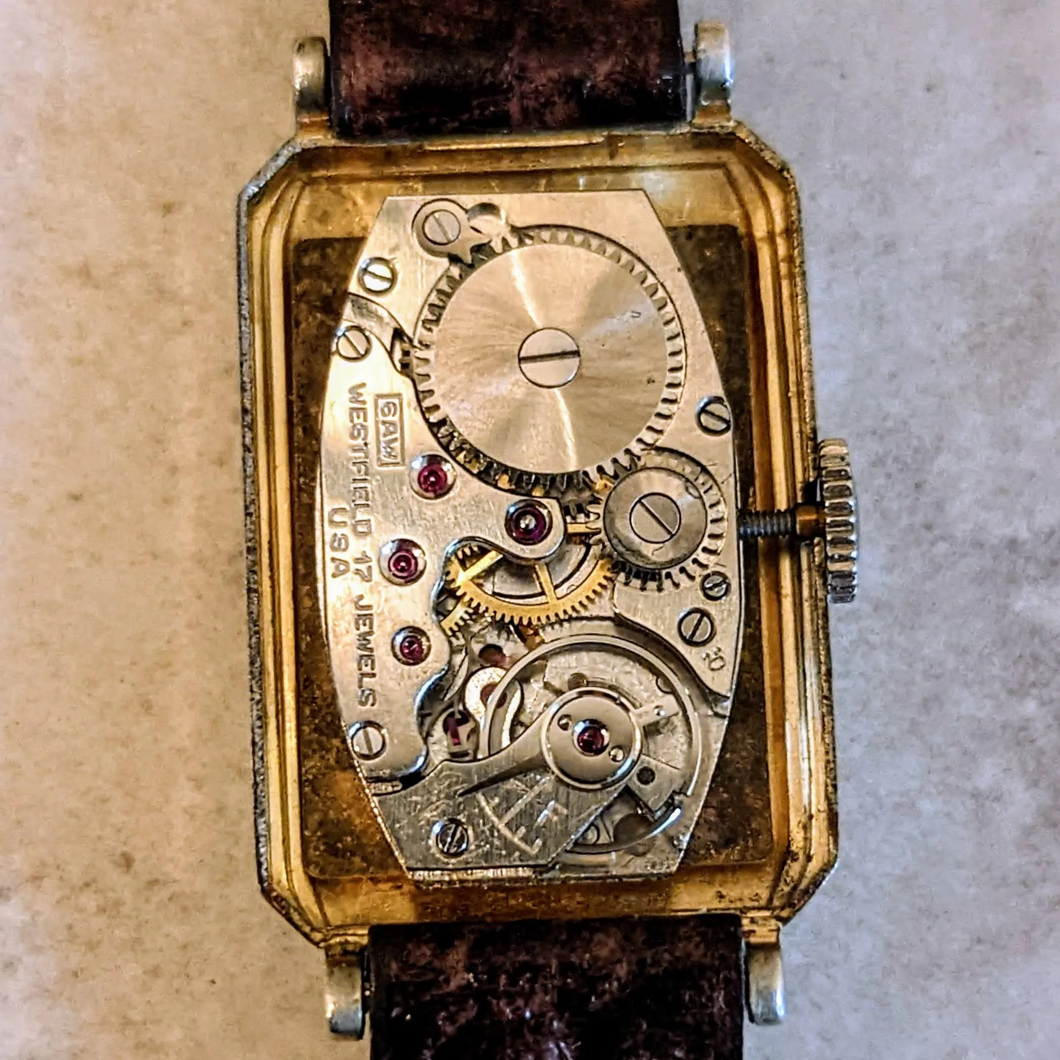 Art Deco WESTFIELD Wristwatch by Bulova Cal. 6AW Vintage Men's Watch