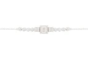 Asfour Chain Bracelet With Art Deco Design In 925 Sterling Silver BR0489