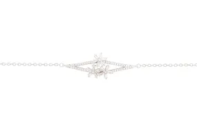 Asfour Chain Bracelet With Flowers Design In 925 Sterling Silver BR0504