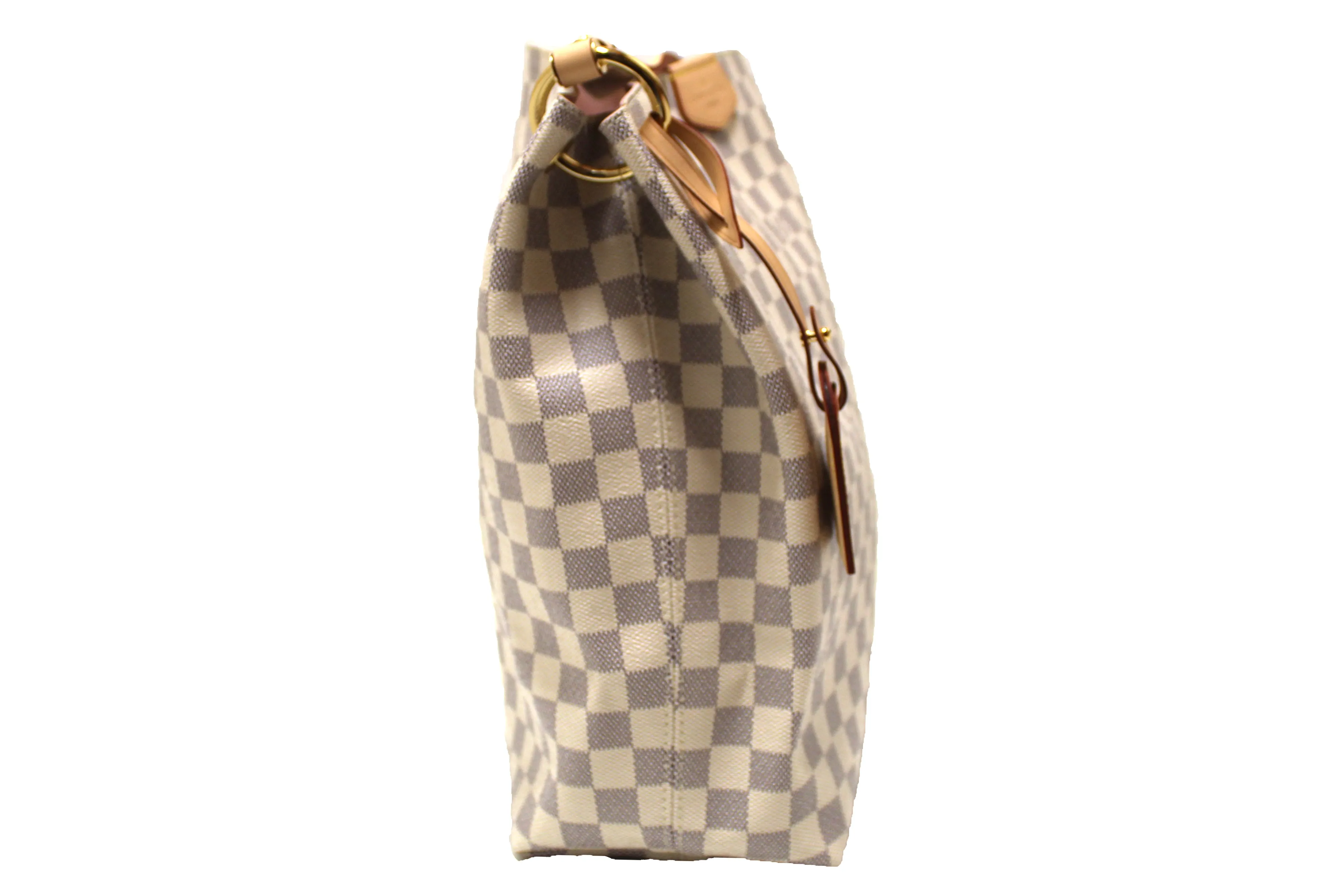 Authentic Louis Vuitton Damier Azur Graceful MM Hobo Shoulder Bag