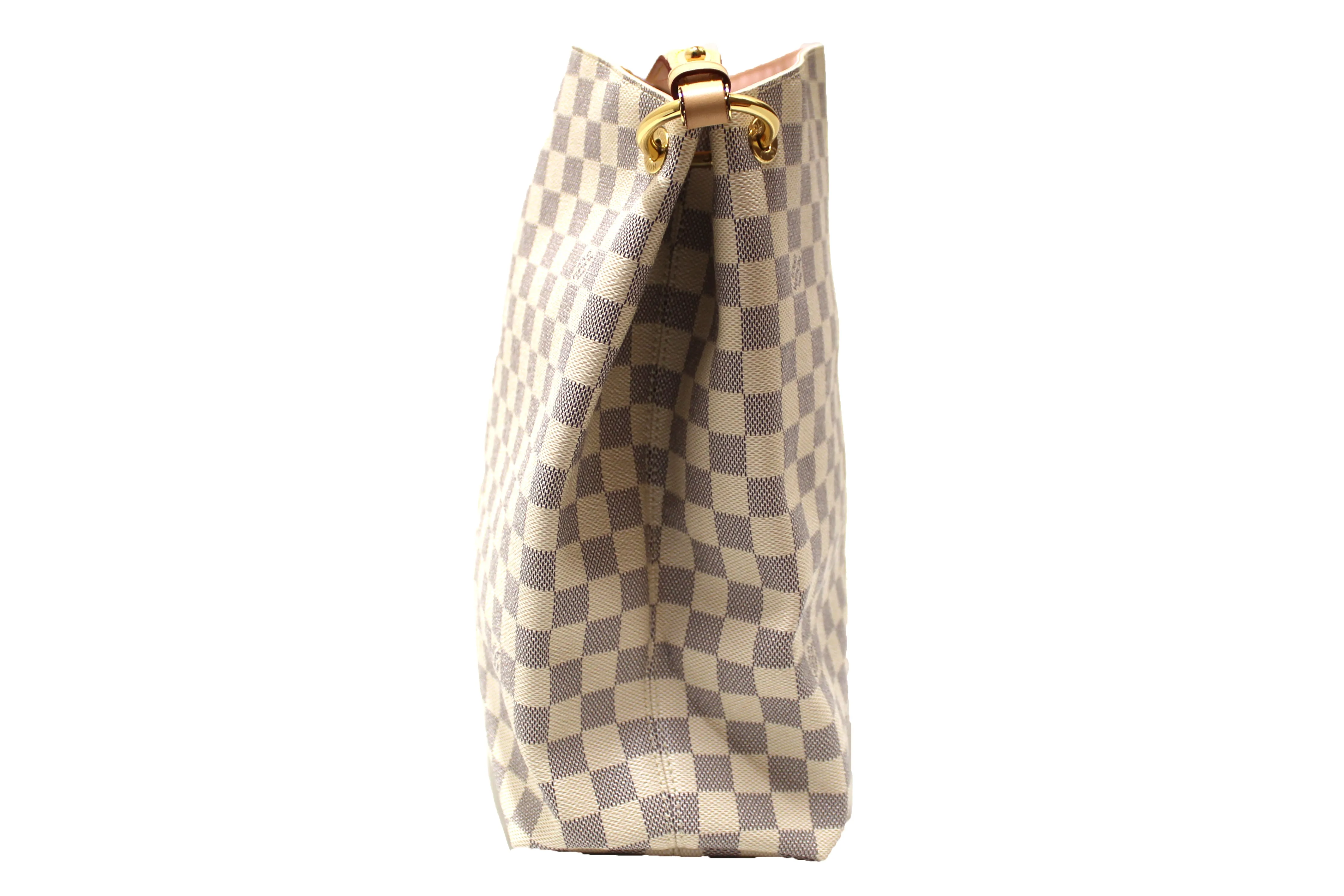 Authentic Louis Vuitton Damier Azur Graceful MM Hobo Shoulder Bag