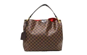 Authentic Louis Vuitton Damier Ebene Graceful MM Hobo Shoulder Bag