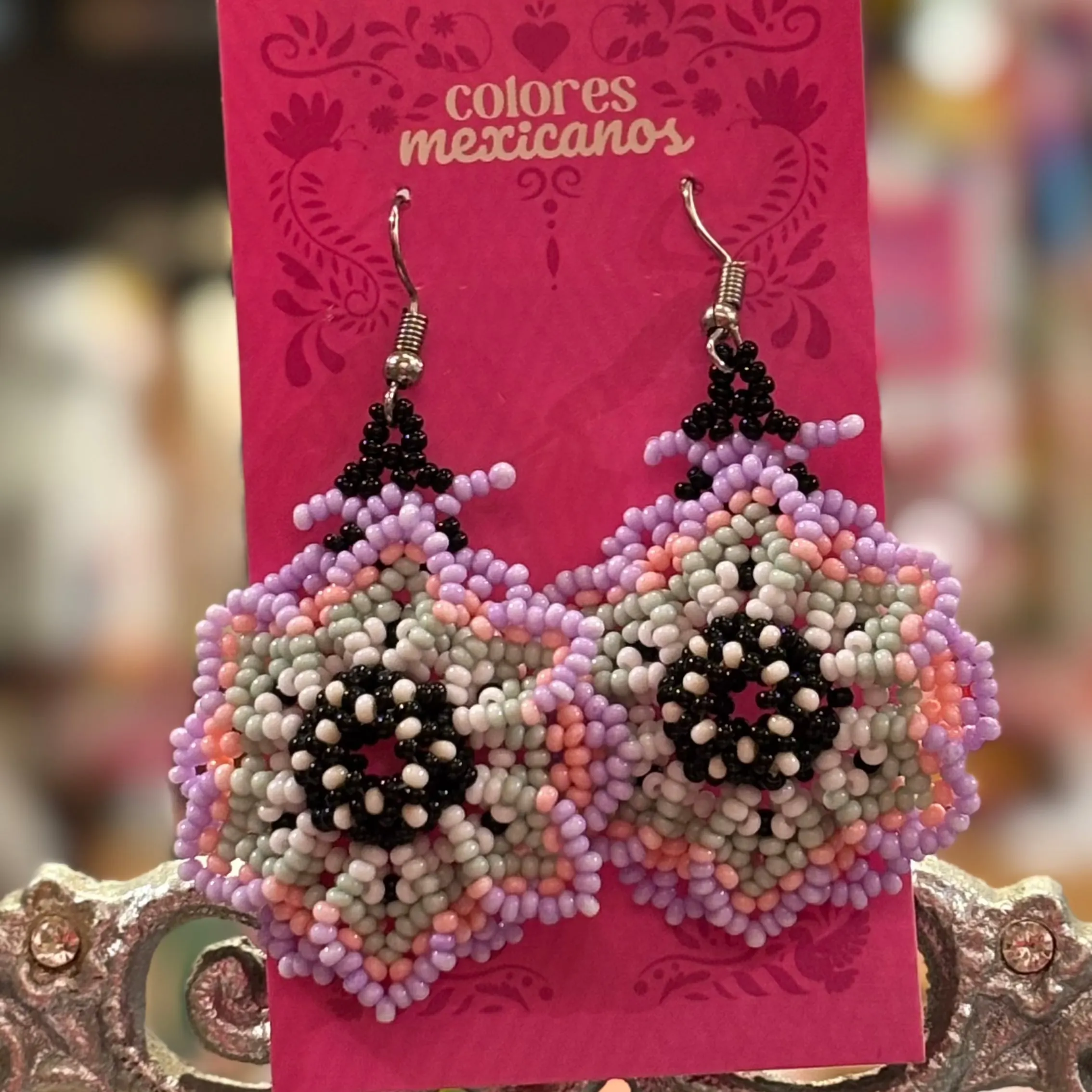 Beaded Bold flower Earrings