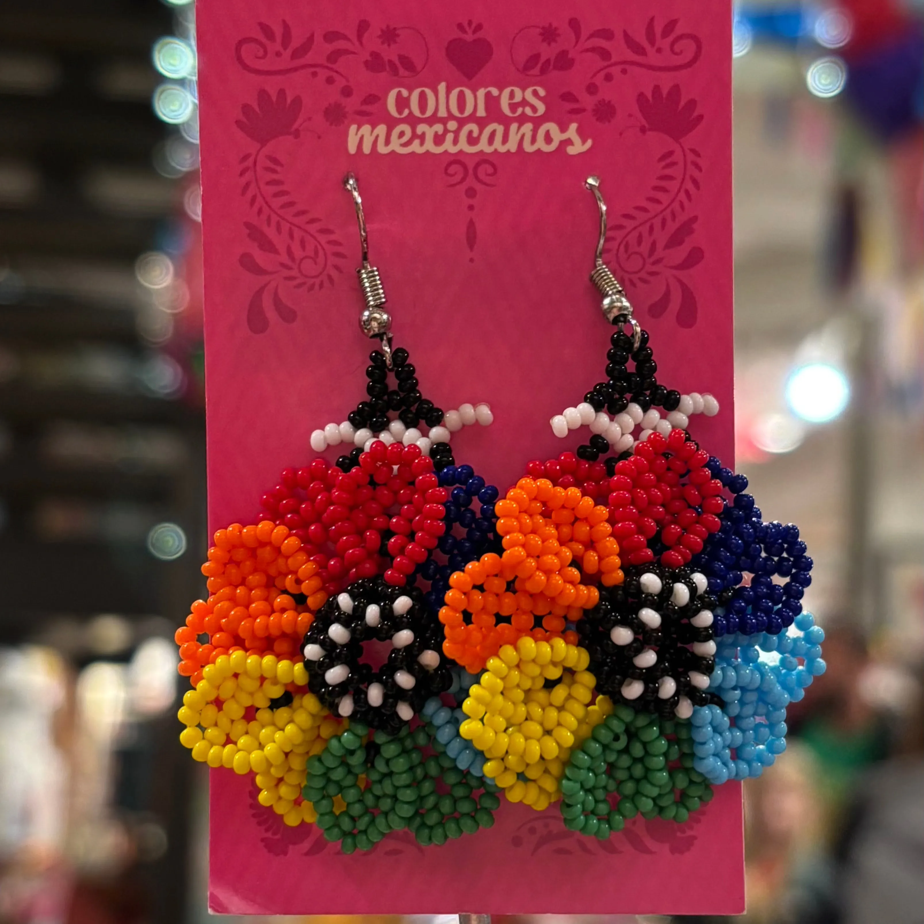Beaded Bold flower Earrings