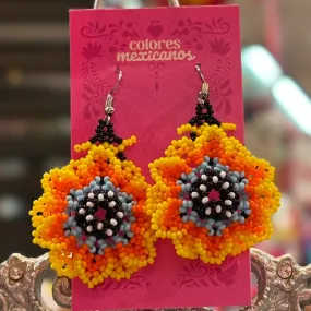 Beaded Bold flower Earrings