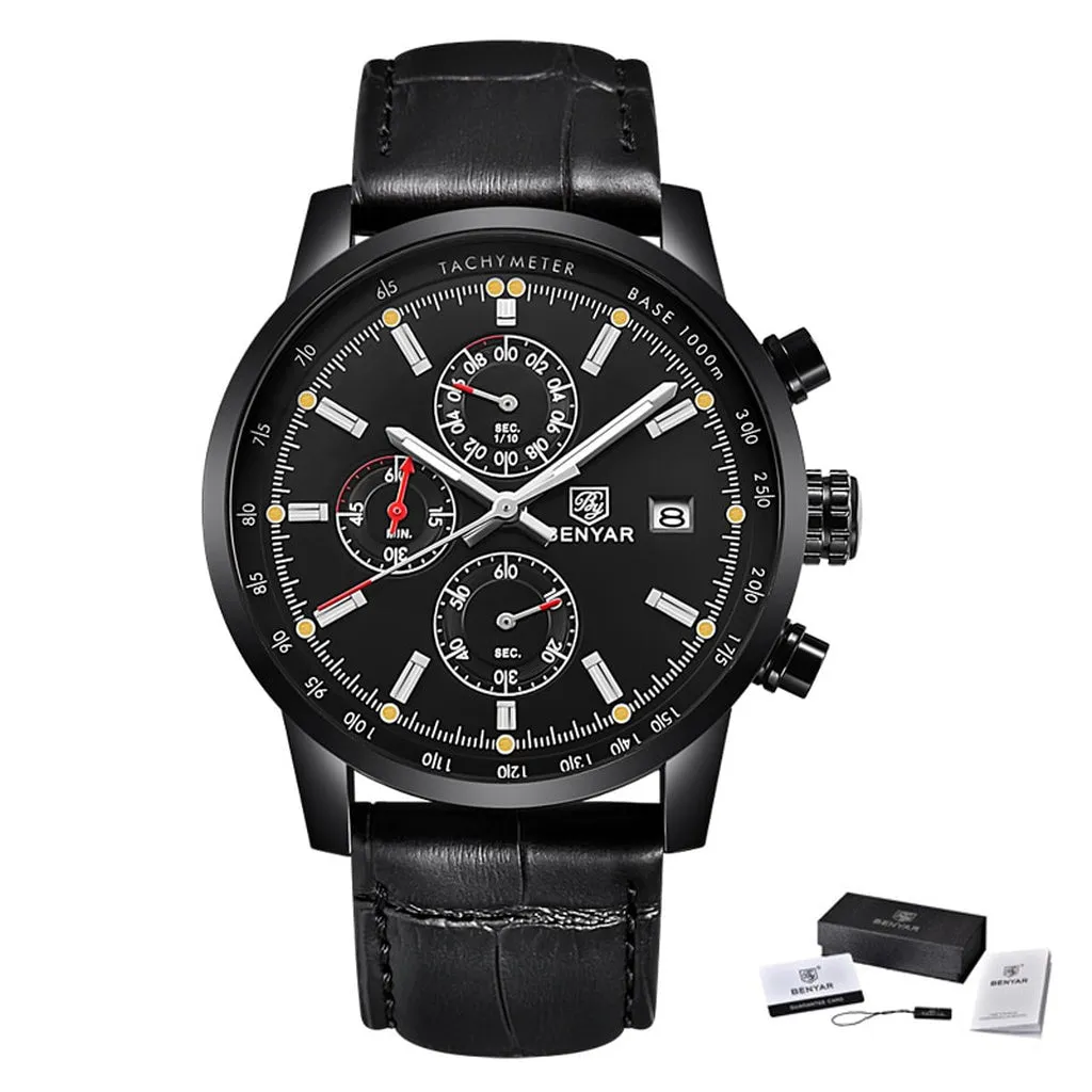 BENYAR Fashion Chronograph Sport Mens Watches Top Brand Luxury Quartz Watch Reloj Hombre Saat Clock Male Hour Relogio Masculino