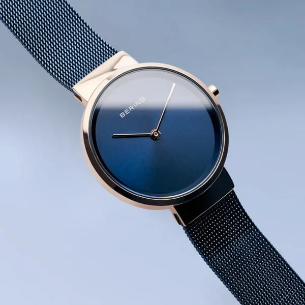 Bering 14531-367 Classic Blue Stainless Steel Mesh Strap Unisex Watches